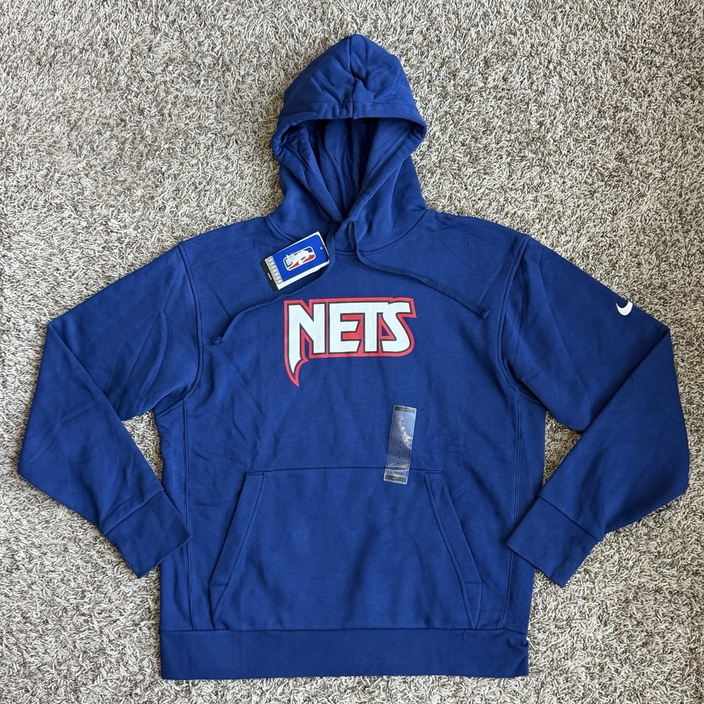 Nike Brooklyn Nets City Edition Logo Hoodie Mens Size Large 21-22 Loose Fit NEW